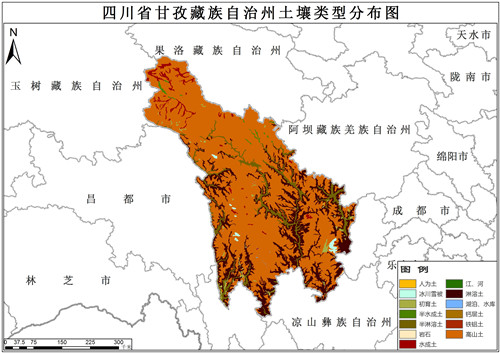 1995年四川省甘孜藏族自治州土壤类型数据