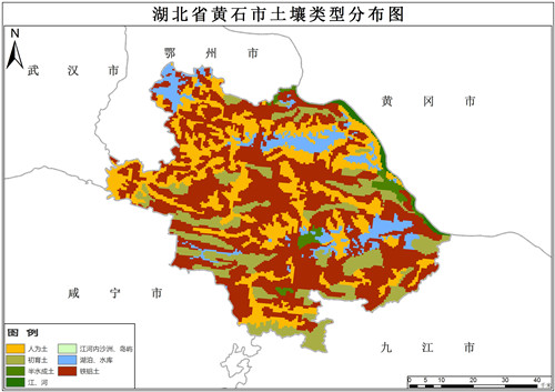 1995年湖北省黄石市土壤类型数据