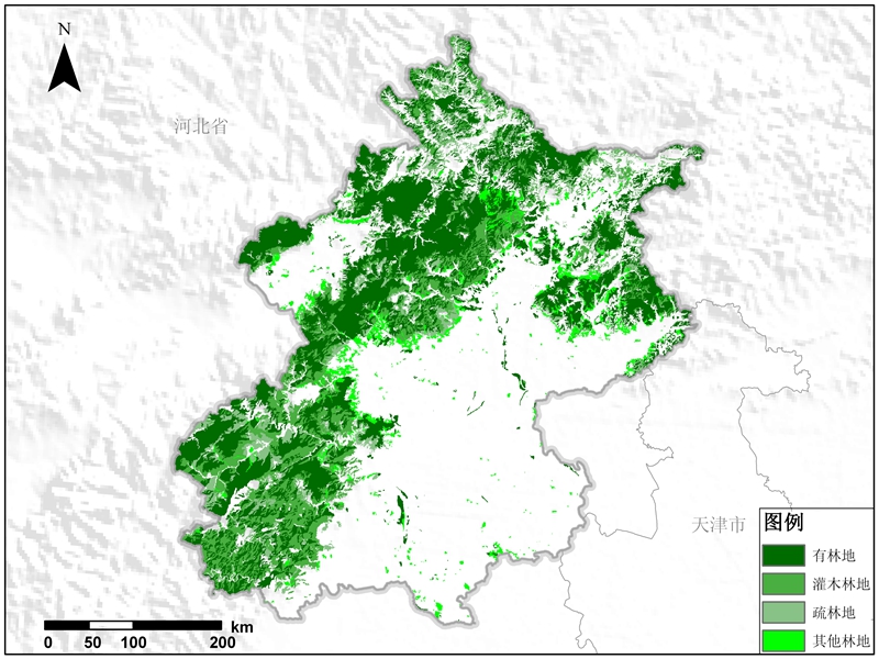 北京市林地资源空间分布数据服务