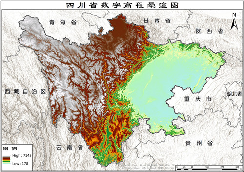四川省90米SRTM数字高程数据