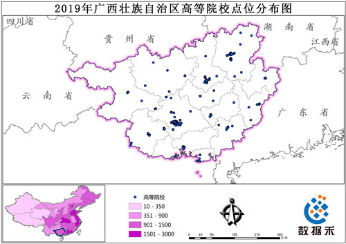 2019年广西壮族自治区高等院校点位数据