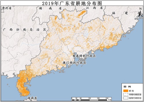 2019年广东省耕地分布数据