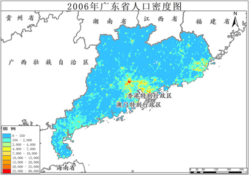 2006-2010年广东省人口密度格网数据