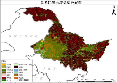 1995年黑龙江省土壤类型分布数据