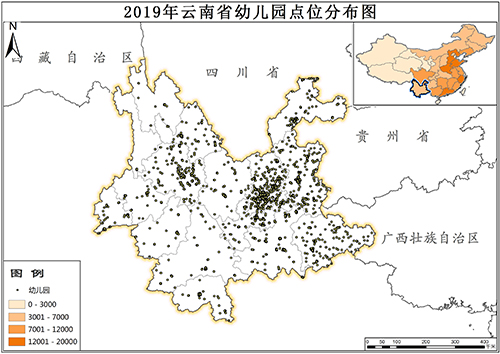2019年云南省幼儿园点位数据