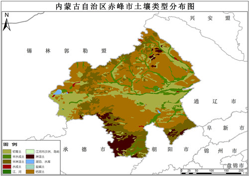 1995年内蒙古自治区赤峰市土壤类型数据