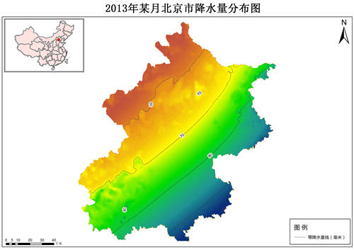 2013年北京市降水量分布数据