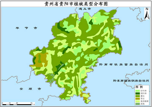 2001年贵州省贵阳市植被类型分布数据