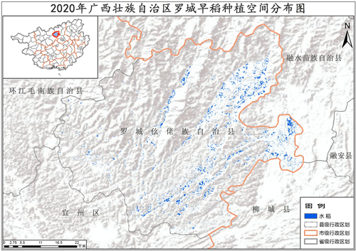 2020年广西壮族自治区早稻种植分布数据