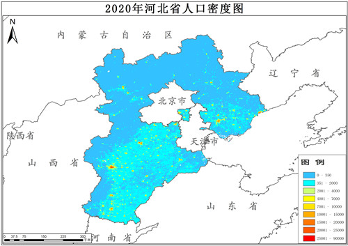 2016-2020年河北省人口密度格网数据