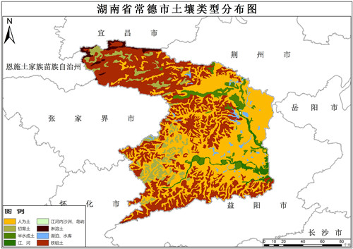 1995年湖南省常德市土壤类型数据