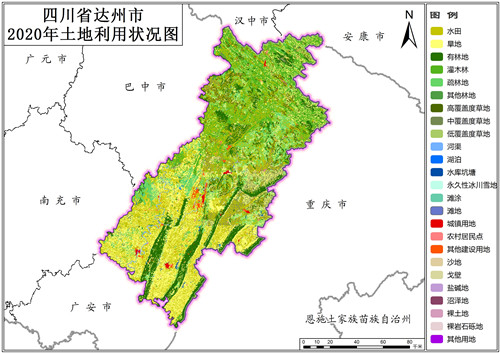 2020年四川省达州市土地利用数据