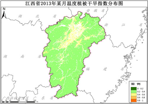 江西省温度植被干旱指数TVDI逐月数据