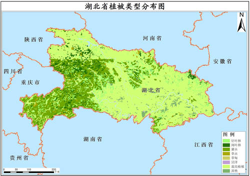 2001年湖北省植被类型分布数据