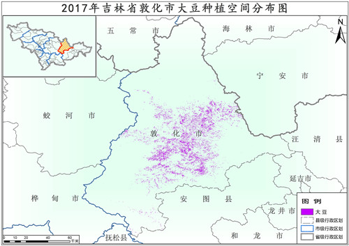 2017年吉林省大豆种植分布数据