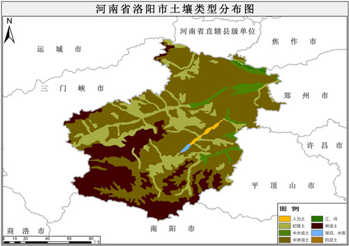 1995年河南省洛阳市土壤类型分布数据