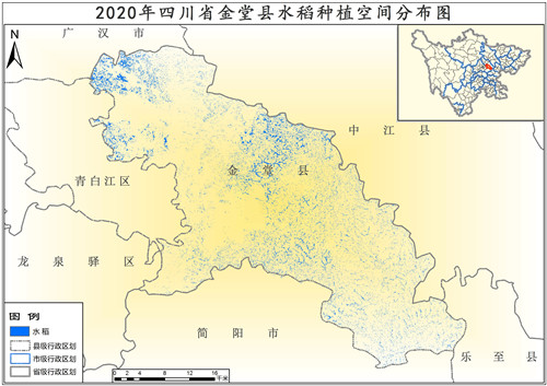 2020年四川省水稻种植分布数据