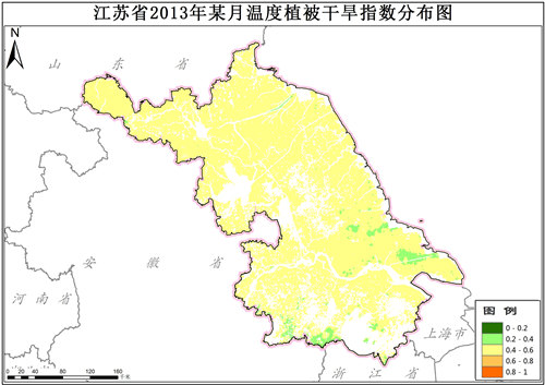 江苏省温度植被干旱指数TVDI逐月数据