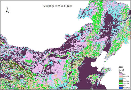 全国地貌类型空间分布数据