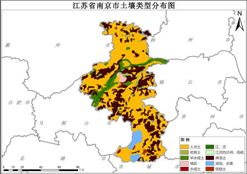 1995年江苏省南京市土壤类型分布数据