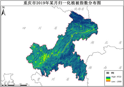 重庆市归一化植被指数NDVI逐月数据