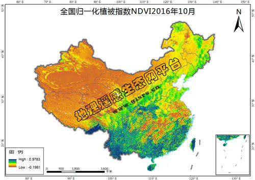 中国月度250米NDVI空间分布数据集