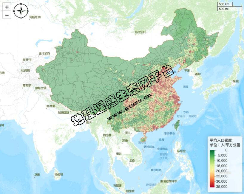 省市县乡镇级人口普查空间分布数据