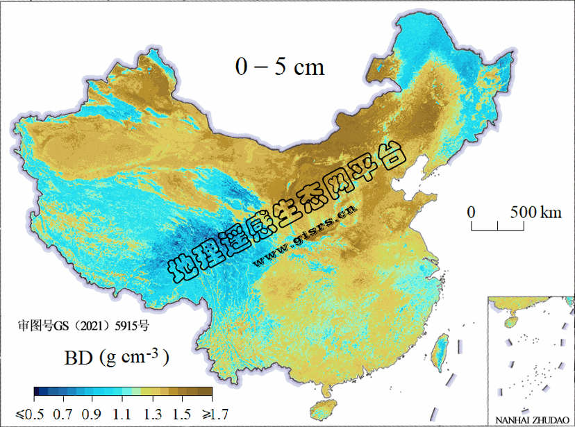 中国土壤容重含量空间分布数据