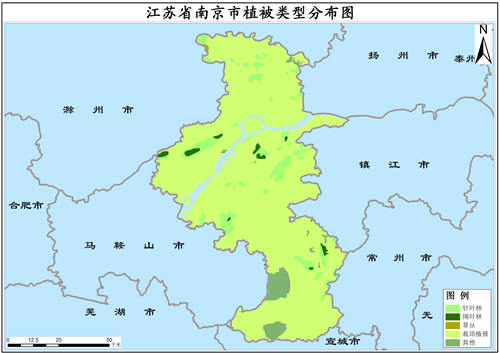 2001年江苏省南京市植被类型分布数据