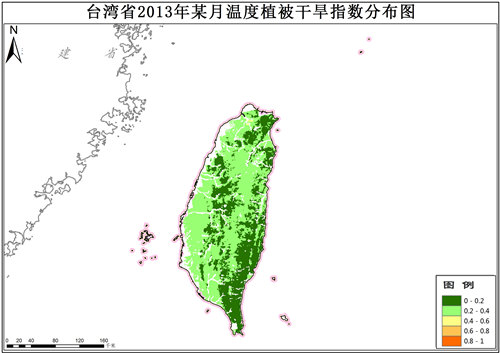 台湾省温度植被干旱指数TVDI逐月数据