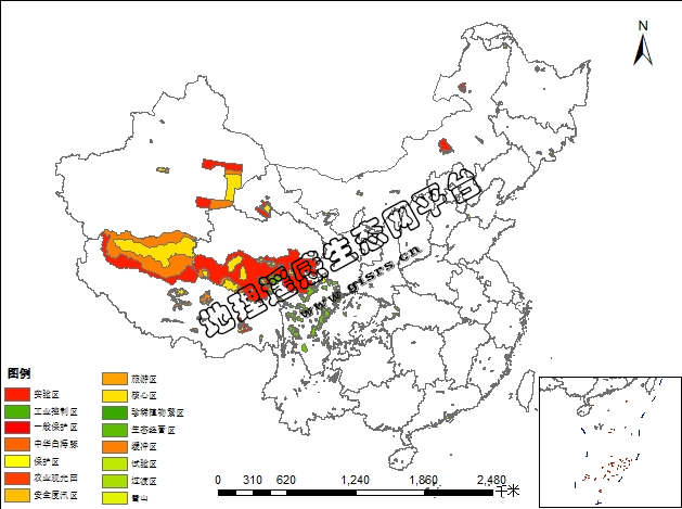 全国自然保护区生态功能区分布数据