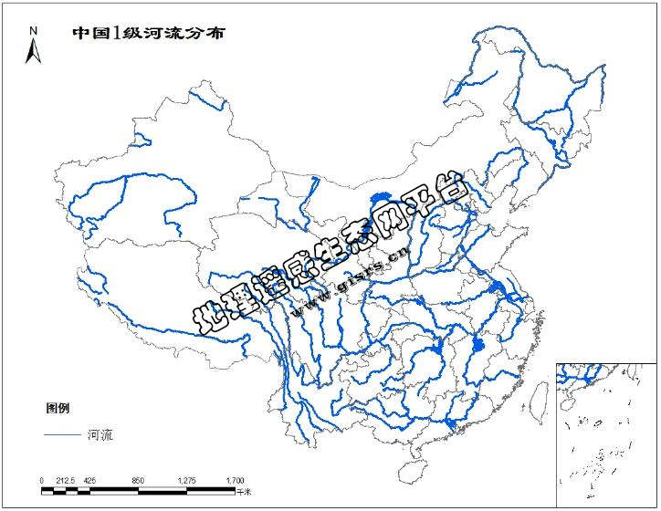 中国一级河流空间分布数据集