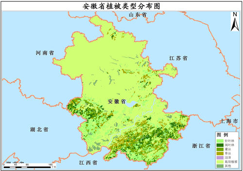 2020年安徽省植被类型分布数据