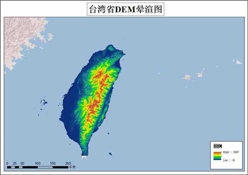 2015年台湾省GDEM V2数字高程数据