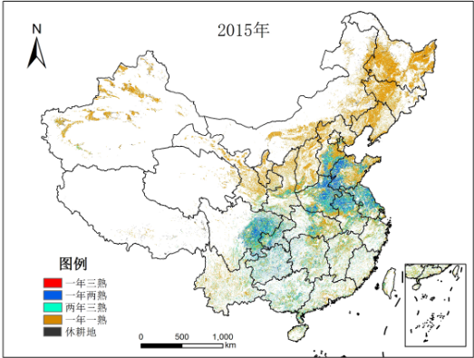 中国农田熟制空间分布数据集