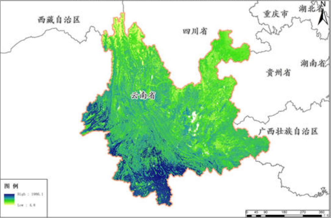 云南省2019年净初级生产力逐月数据