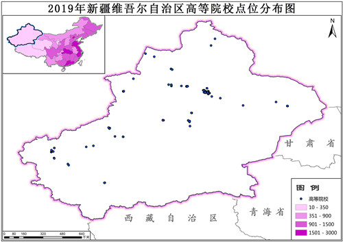 2019年新疆维吾尔自治区高等院校点位数据