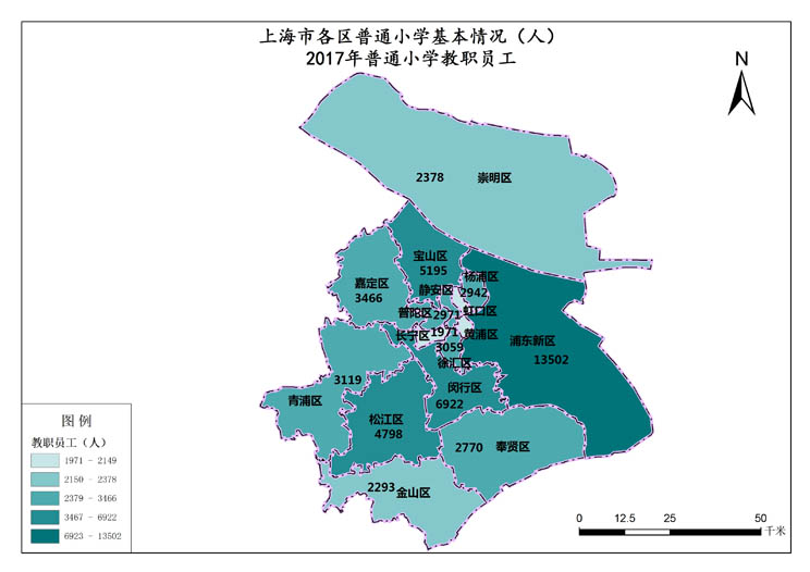 上海市2017年普通小学教职员工