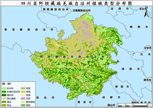 2000年四川省阿坝藏族羌族自治州植被类型分布数据