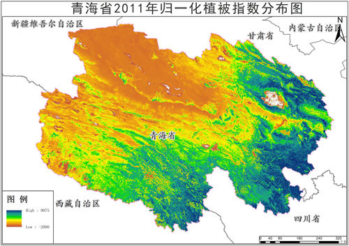 2011-2015年青海省归一化植被指数NDVI年产品