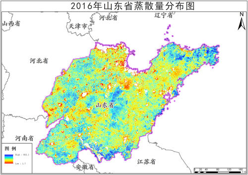 2016年-2020年山东省蒸散量ET年产品