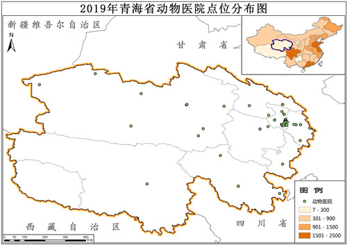 2019年青海省动物医院点位数据