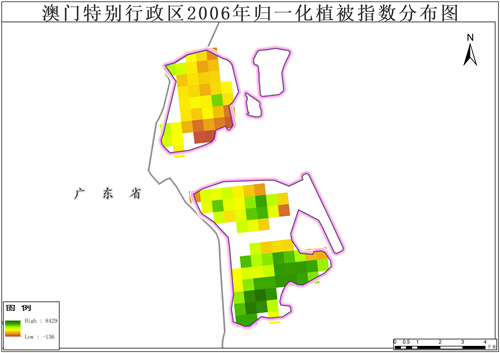 2006-2010年澳门特别行政区归一化植被指数