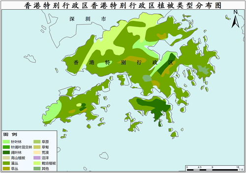 2000年香港特别行政区植被类型分布数据