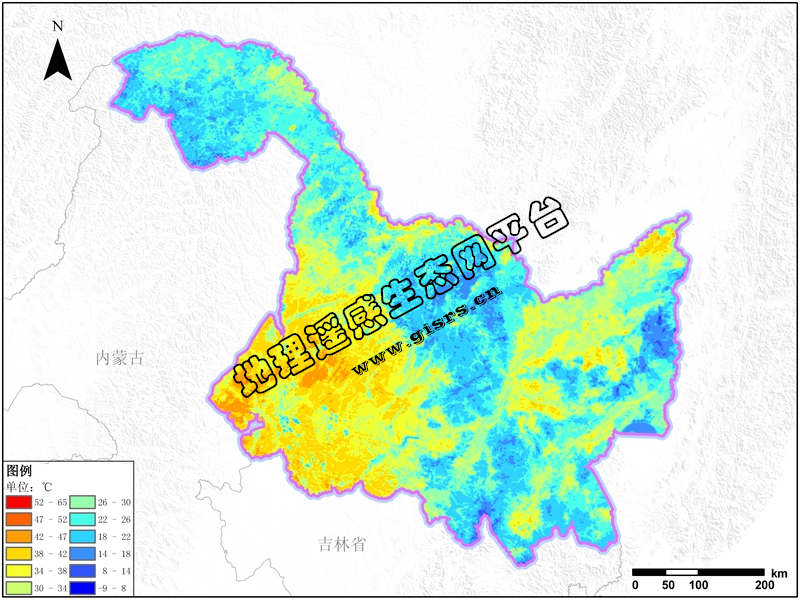 全国地表温度LST空间分布数据