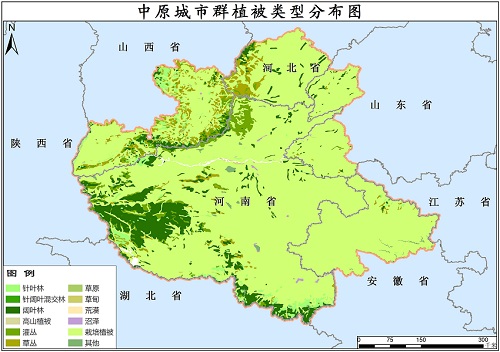 2020年中原城市群地区植被类型分布数据