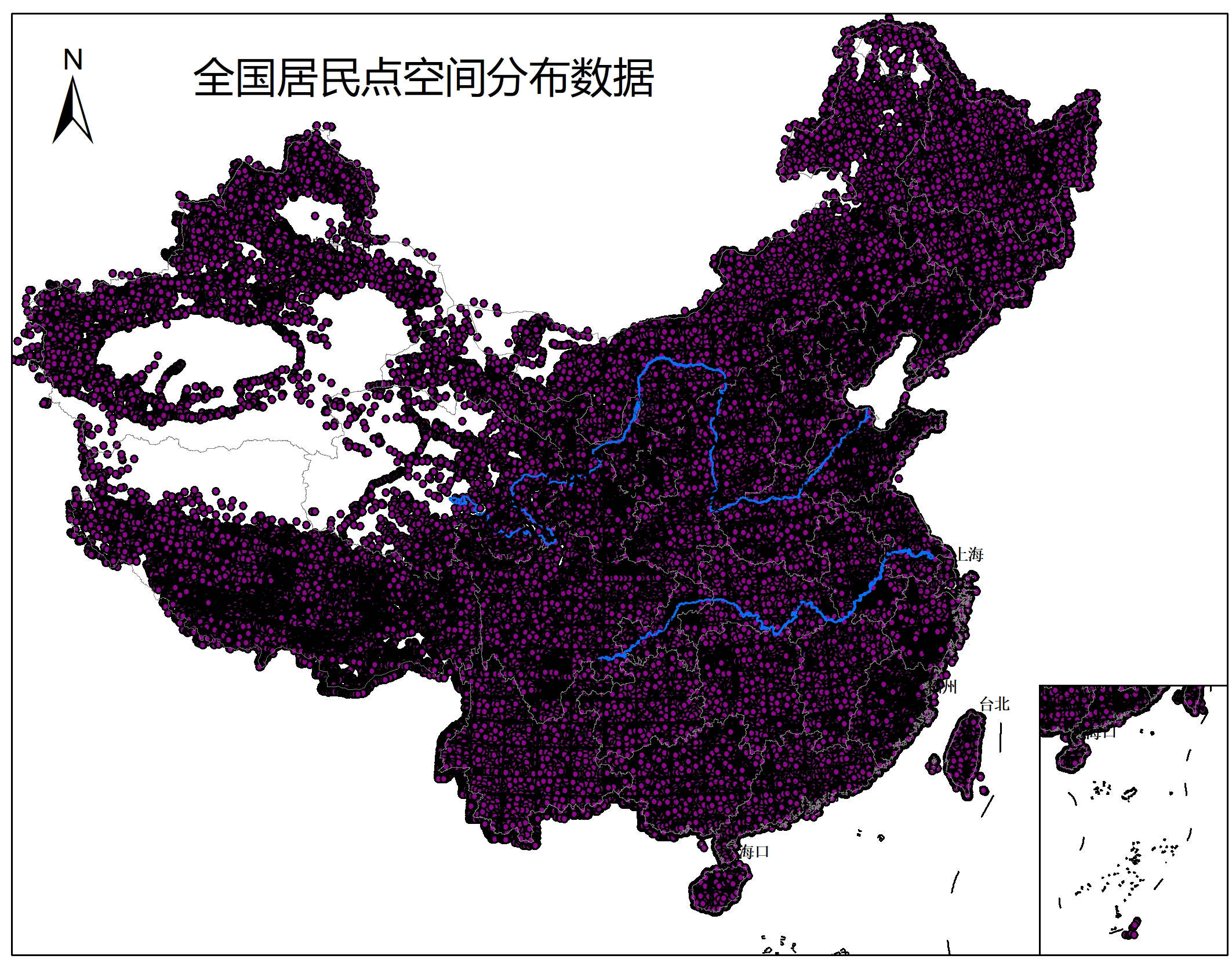 全国居民点空间分布数据