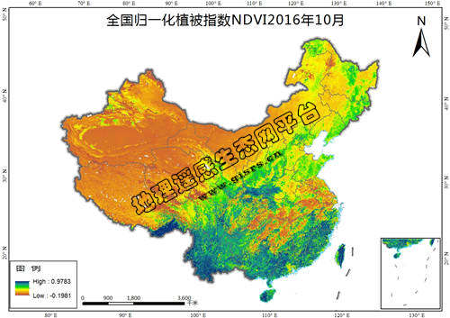 全国归一化植被指数NDVI逐月数据[2015]