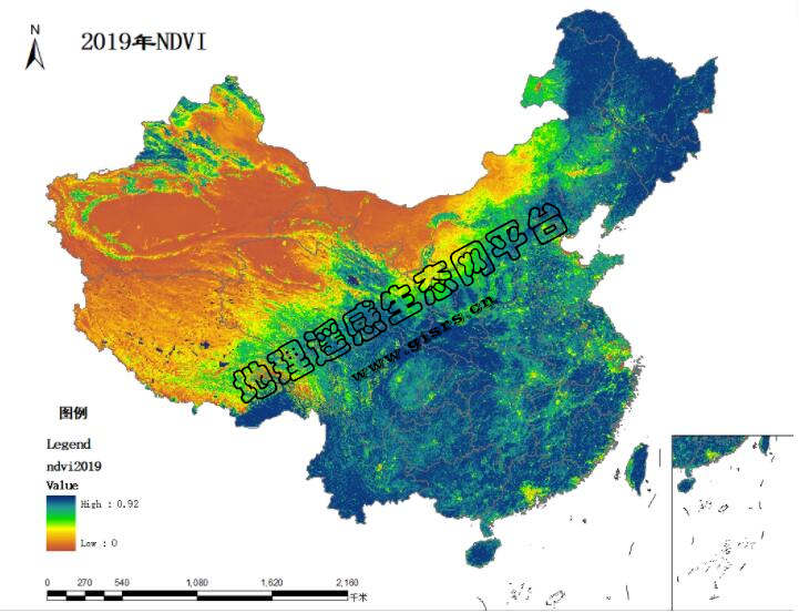 中国年度植被指数（NDVI）空间分布数据集