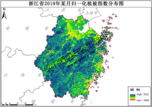 浙江省归一化植被指数NDVI逐月数据